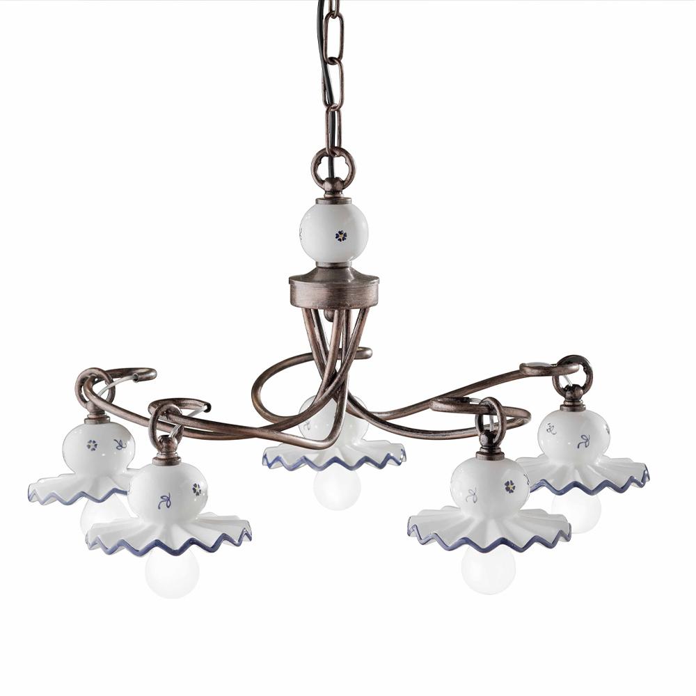 polgari klasszikus keramia csillar kek kezzel festett mediterran provansz provence lampa vilagitas nappali borozo pince szalloda konyha elegans polgari lampak lameridiana paraszthaz balaton nyaralo felujitas.jpg